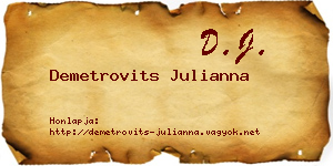 Demetrovits Julianna névjegykártya